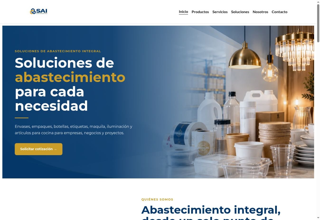 Vista previa del sitio Soluciones de Abastecimiento